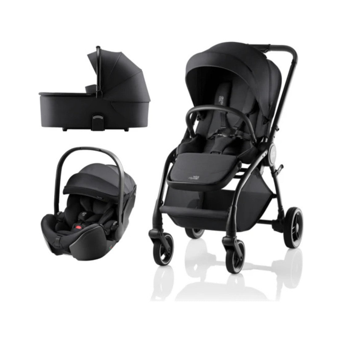 Carrinho Rio Style+Baby-Safe Pro+Alcofa Britax-Romer - Carbon Black