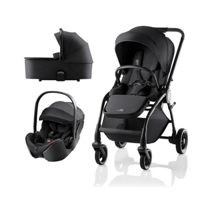 Carrinho Rio Style+Baby-Safe Pro+Alcofa Britax-Romer - Carbon Black