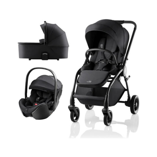 Carrinho Rio Style+Baby-Safe Pro+Alcofa Britax-Romer - Carbon Black