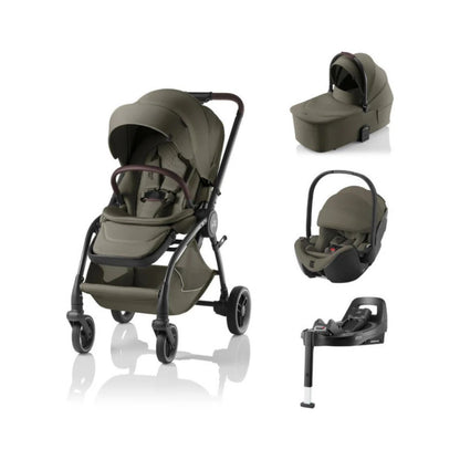 Carrinho Rio Com Alcofa+Baby-Safe Pro+Base Vario 5Z Britax-Romer - Urban Olive