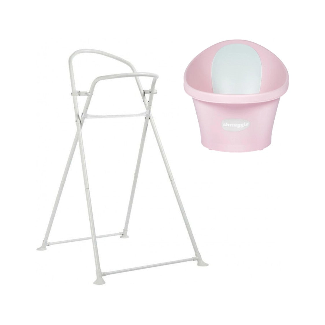Banheira Shnuggle + Suporte - Rosa