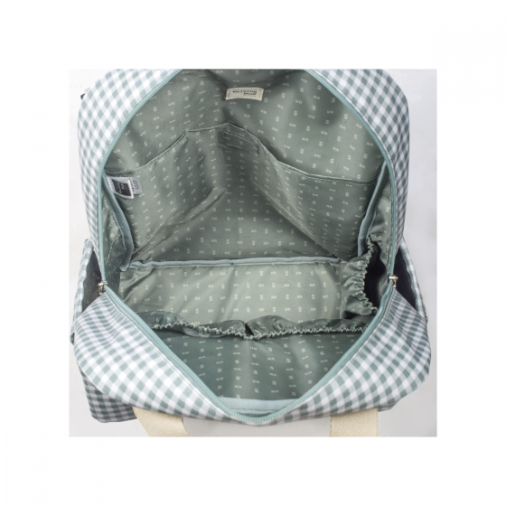 MOCHILA DE MATERNIDADE I LOVE VICHY GREEN