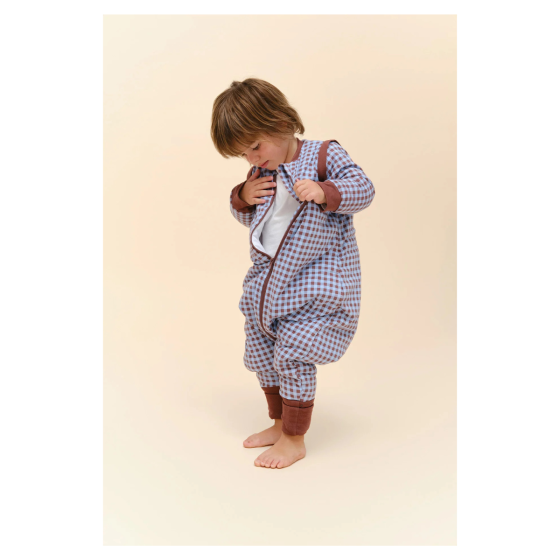 SACO DE DORMIR C/PERNAS VICHY BROWN&BLUE - TOG2.5 - 3 ANOS