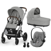 CYBEX BALIOS S LUX, COT S LUX, CLOUD G PLUS, ADAPTADORES - STORM GREY