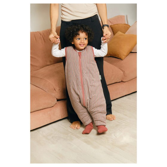 SACO DE DORMIR C/PERNAS BURGUNDY STRIPES - TOG2.5 - 3 ANOS