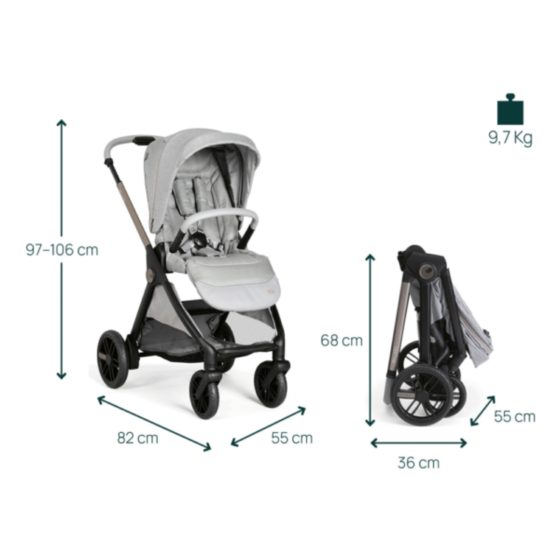 TRIO BELLAGIO C/FLEXI +FIRST SEAT RECLINE - LUNAR ROCK