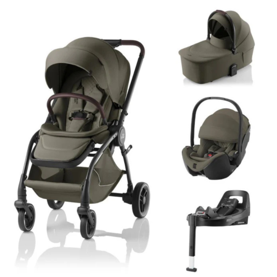 CARRINHO RIO COM ALCOFA+BABY-SAFE PRO+BASE VARIO 5Z BRITAX-ROMER - URBAN OLIVE