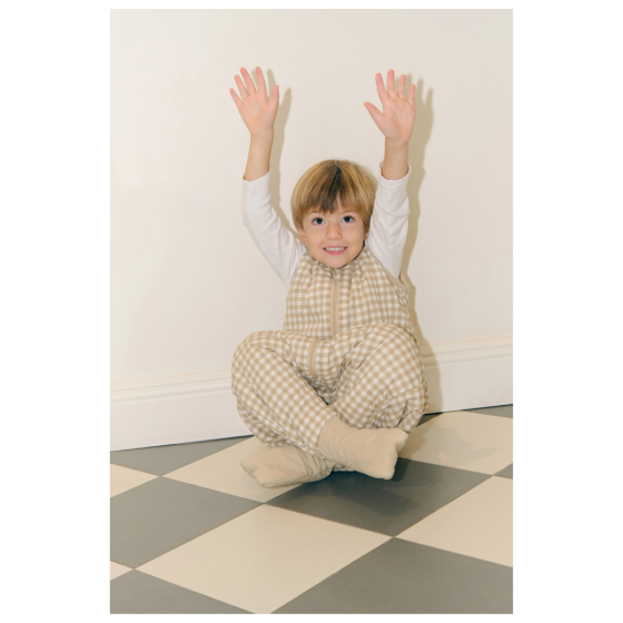 SACO DE DORMIR C/PERNAS VICHY BEIGE - TOG2.5 - 1 ANO