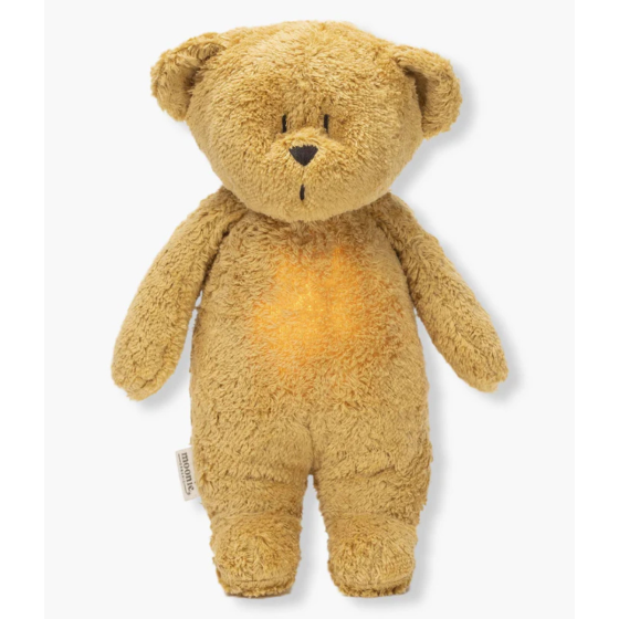 MOONIE URSO C/LUZ E SOM EM ALGODÃO ORGÂNICO - HONEY