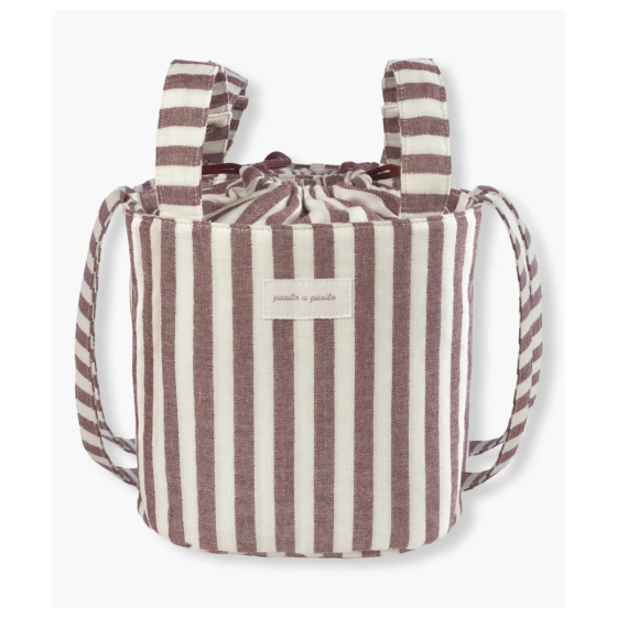 PASITO A PASITO BOLSA BUCKET CHERRY STRIPS