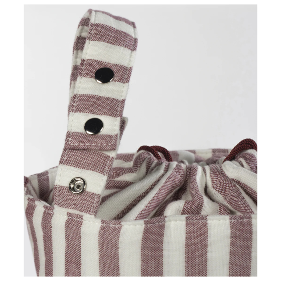 PASITO A PASITO BOLSA BUCKET CHERRY STRIPS